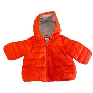 GAP Kids Orange Hooded Puffer Jacket